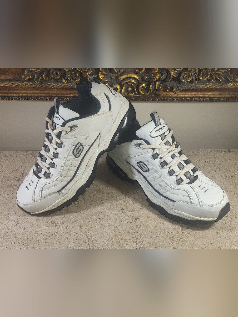Skechers Afterburn Men's White and Black Athletic Trainers